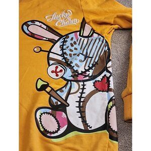 BKYS Crew Neck Sweatshirt L.C Lucky Charm Men Yellow Pull Over Long Sleeve SZ XL